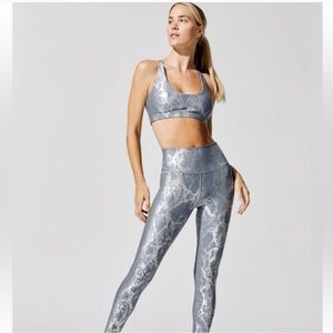 Silver Snake Print Activewear Set